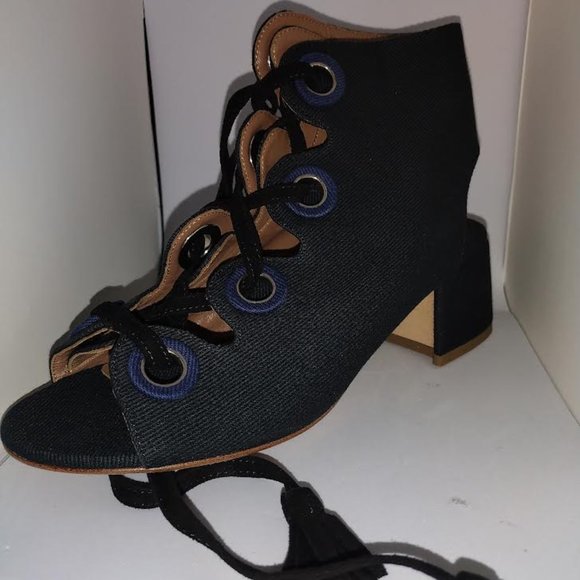 Laurence decade black and navy blue front lace up shoes size 7 - Picture 2 of 9